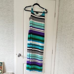 Jessica Howard Multicolor Striped Maxi Dress Size L Euc